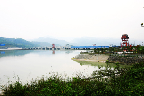 沙湾水电站库区全景